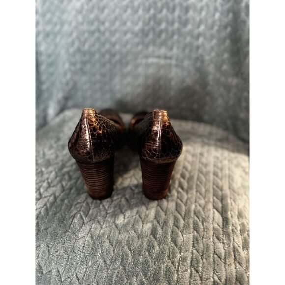 Lucky Brand Sofi High Heel‎ Dress Pumps Pewter Metallic Crackle Size 10M - Picture 5 of 7